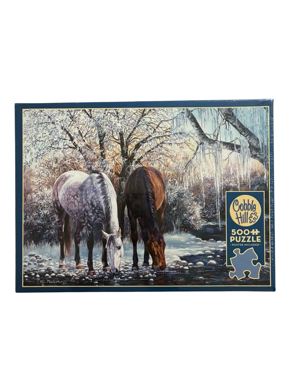 Cobble Hill Winter’s Beauty 500 Piece Jigsaw Puzzle Kim Penner Horses Sealed New